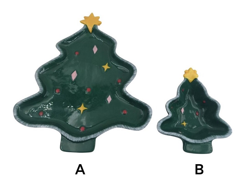 クリスマステーブルの目玉をお探しですか?当社の手作りのセラミックツリープレートをご紹介します。