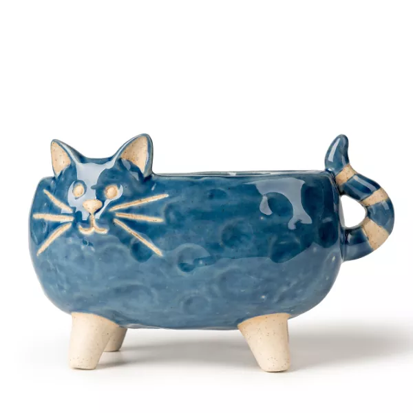 猫型セラミックキャンドルホルダー