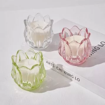 カラーチューリップ型グラスキャンドル